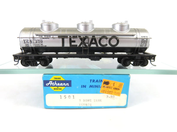 Athearn Blue Box #1501 HO Scale Texaco 3 Dome Tank Car Kadee's