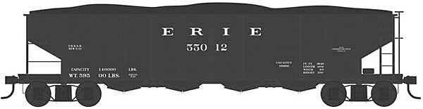 Bowser 43005 HO Scale H21a 4-Bay Hopper with Clamshell Doors Erie RR #55030 NIB image 0