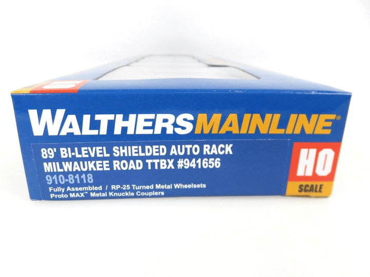 Walthers 910-8118 HO 89' Bi-Level Shielded Auto Rack Milwaukee Road TTBX #941656 image 3