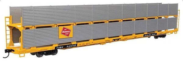 Walthers 910-8117 HO 89' Bi-Level Shielded Auto Rack Milwaukee Road TTBX #941648 image 0