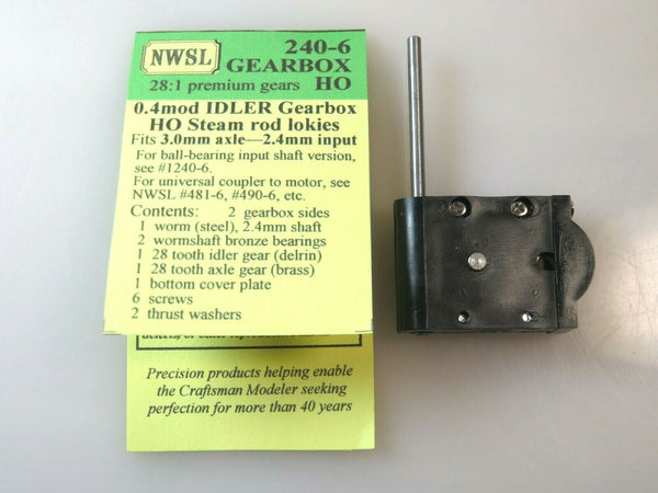 Northwest Short Line #240-6 NWSL 0.4 Mod 28-1 Idler Gearbox Kit 3mm Axle NIB