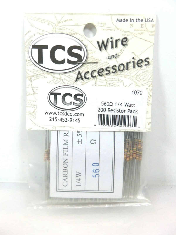 Train Control Systems TCS 1070 1/4 Watt 560 Ohm Resistor Pack of 200 image 0
